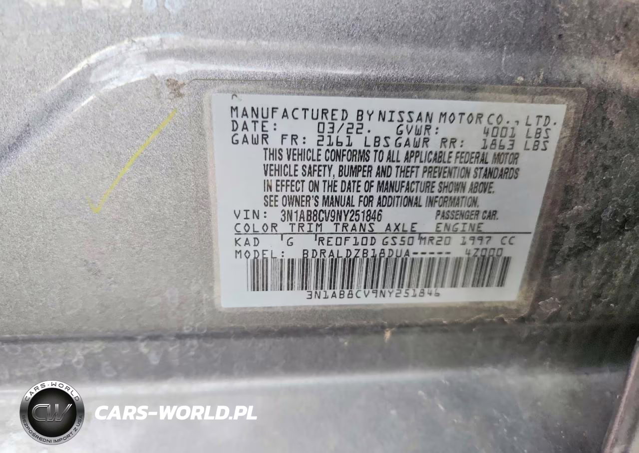 2022 Nissan Sentra Sv VIN:3N1AB8CV9NY251846 - 12