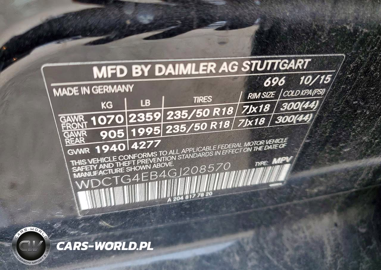 2016 Mercedes-Benz Gla 250 VIN:WDCTG4EB4GJ208570 - 13