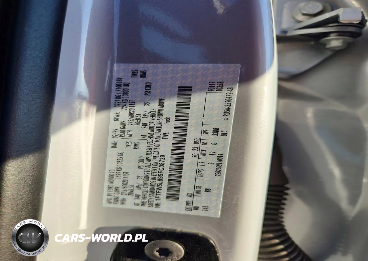 2025 Ford F150 Lariat VIN:1FTFW5L89SFC08739 - 12