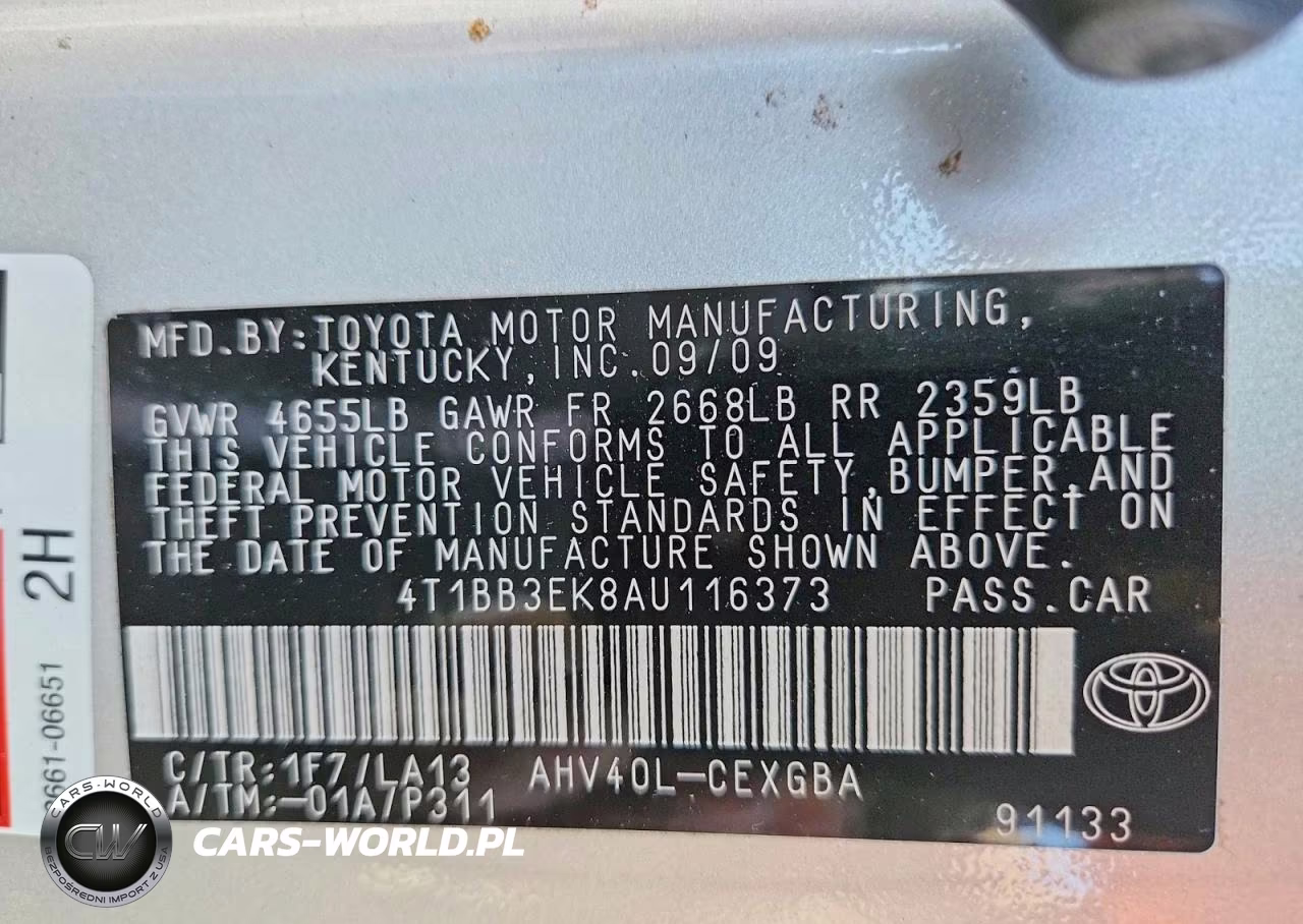 2010 Toyota Camry Hybrid VIN:4T1BB3EK8AU116373 - 12