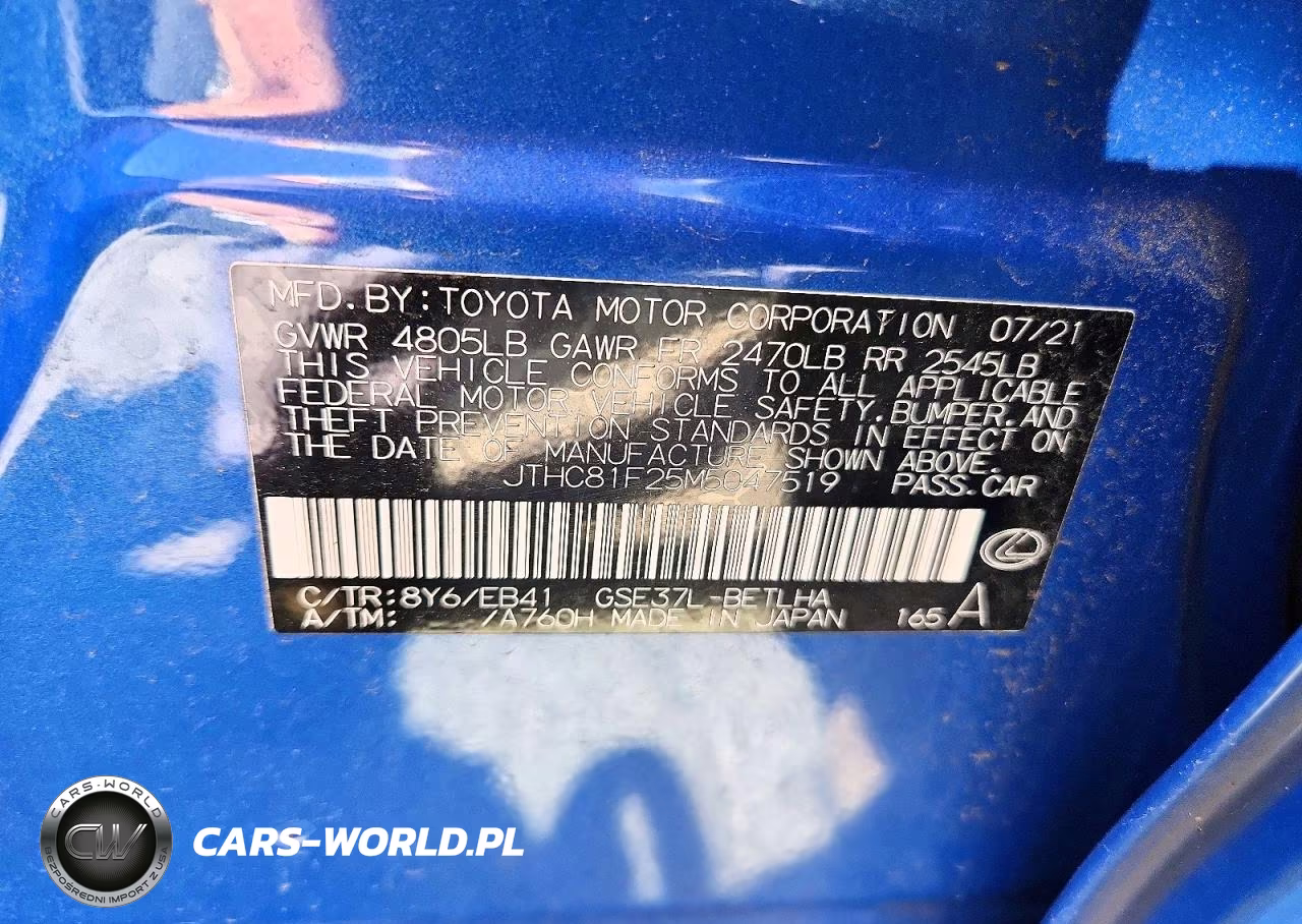 2021 Lexus Is 300 VIN:JTHC81F25M5047519 - 12