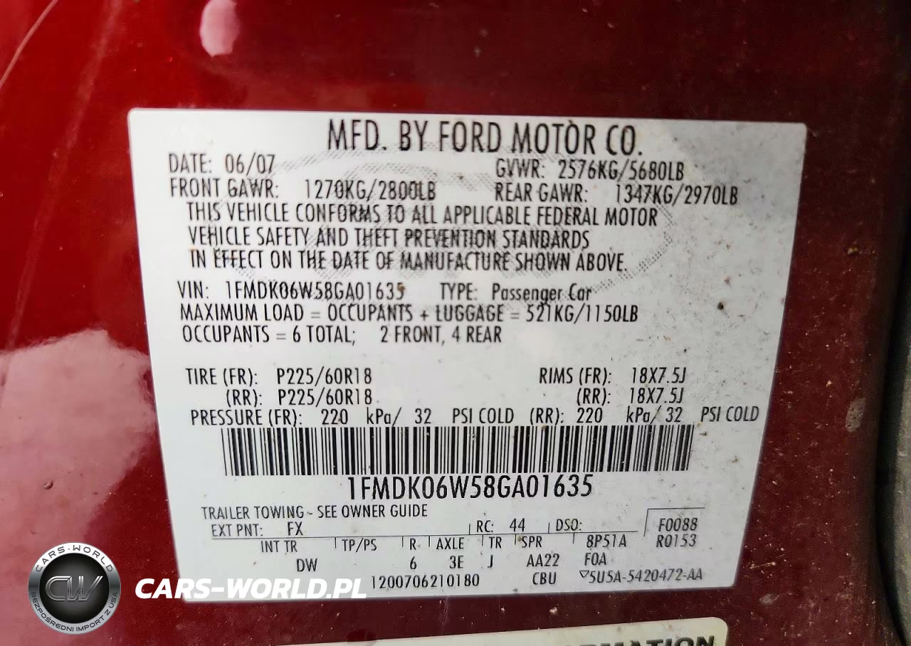 2008 Ford Taurus X Limited VIN:1FMDK06W58GA01635 - 14