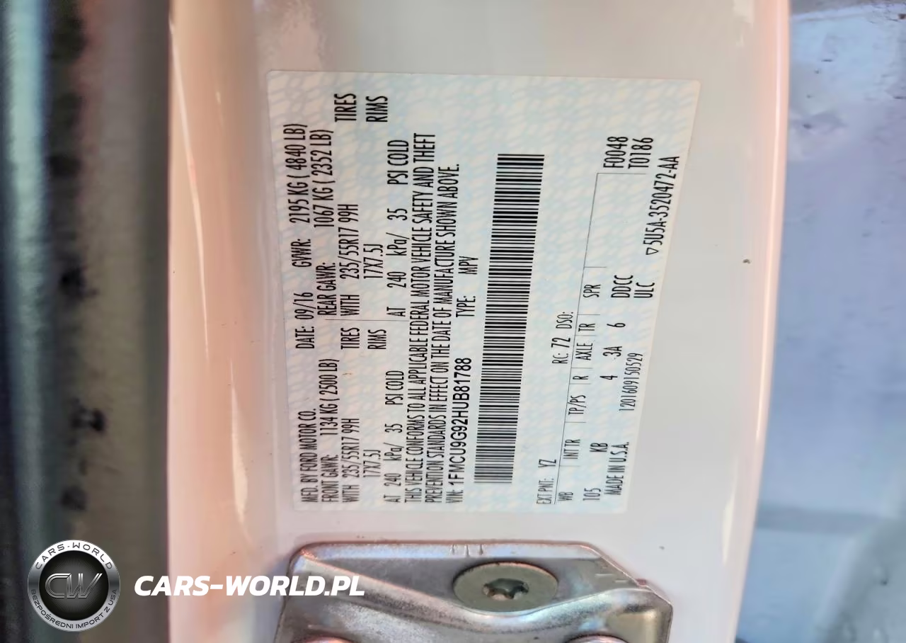 2017 Ford Escape Se VIN:1FMCU9G92HUB81788 - 12