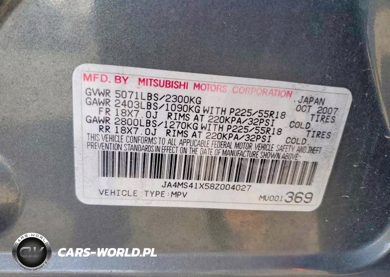 2008 Mitsubishi Outlander Xls VIN:JA4MS41X58Z004027 - 13