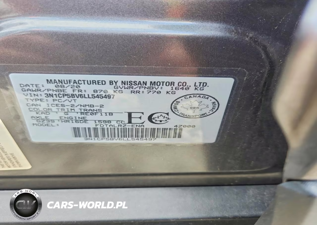 2020 Nissan Kicks S VIN:3N1CP5BV6LL545497 - 12