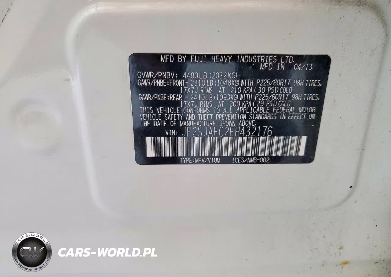 2014 Subaru Forester 2.5I Premium VIN:JF2SJAEC2EH432176 - 13