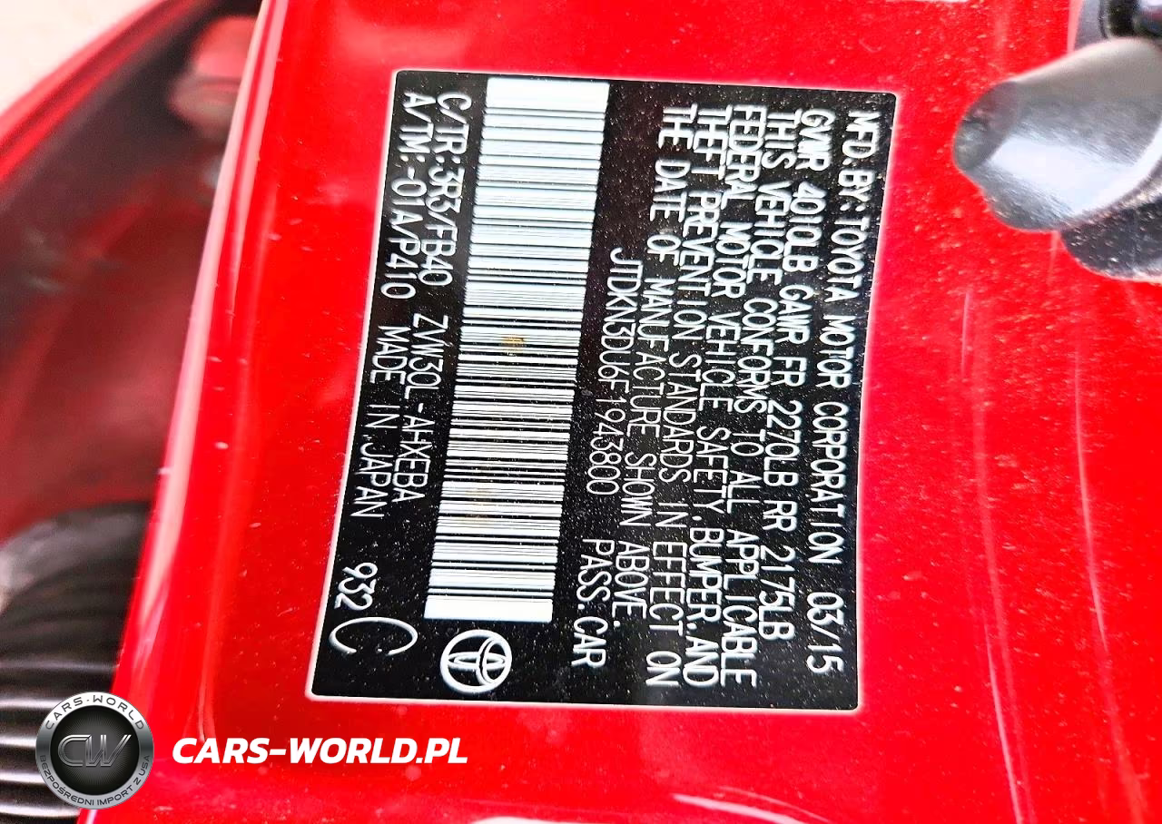 2015 Toyota Prius Two VIN:JTDKN3DU6F1943800 - 12