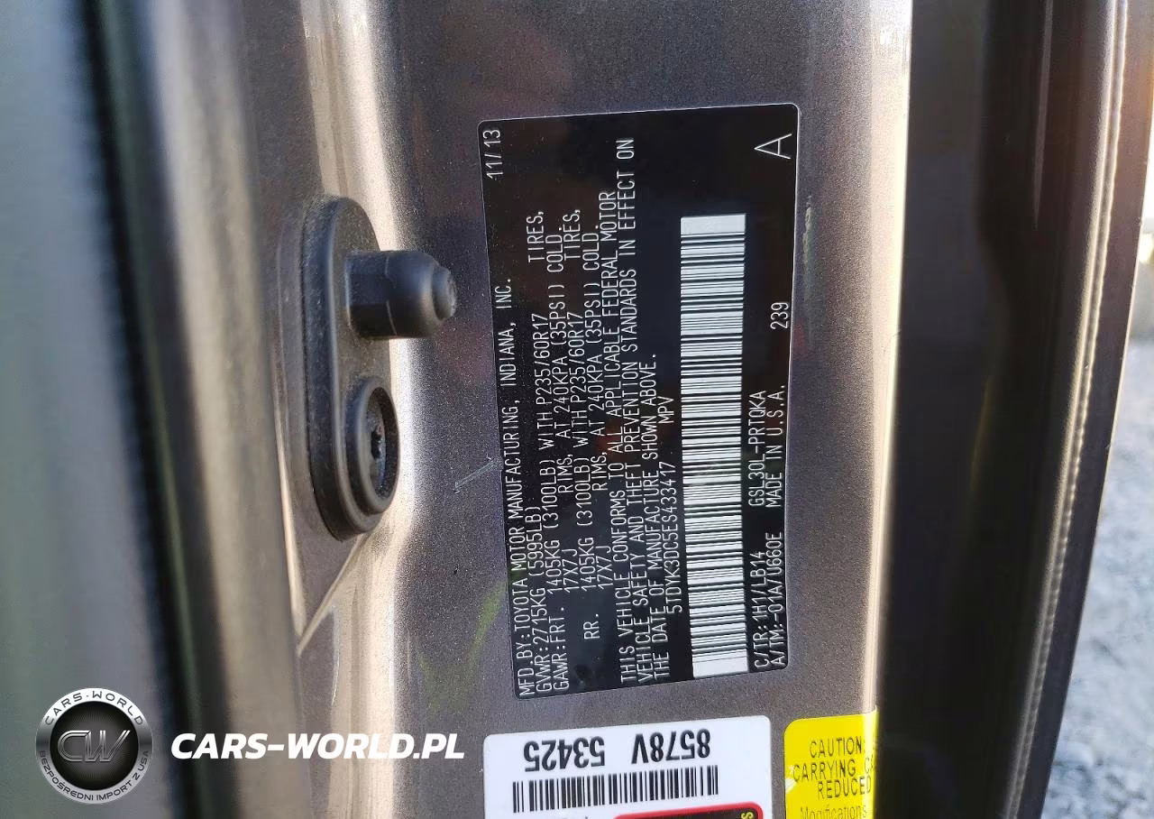 2014 Toyota Sienna Xle 8-Passenger VIN:5TDYK3DC5ES433417 - 13