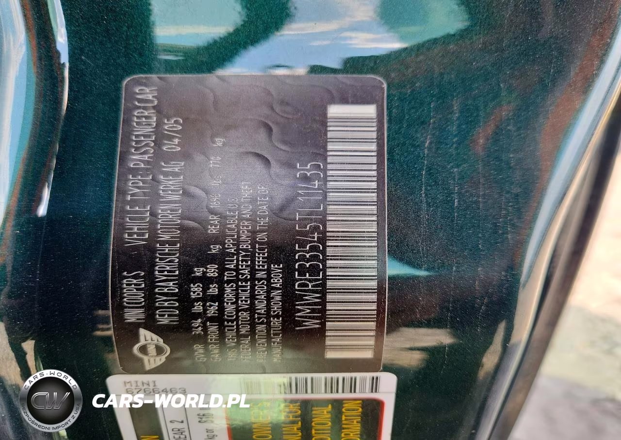 2005 Mini Cooper S VIN:WMWRE33545TL11435 - 12
