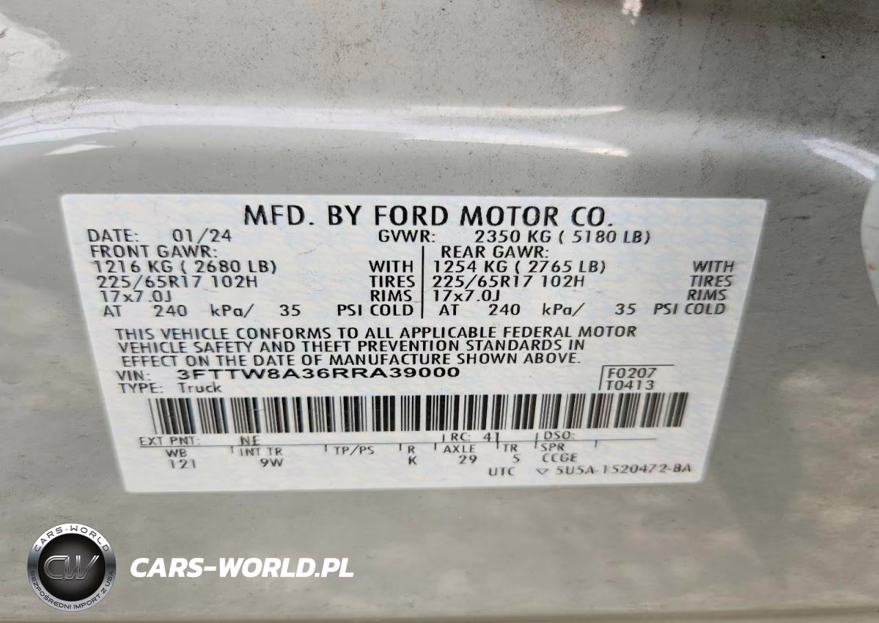 2024 Ford Maverick Xl VIN:3FTTW8A36RRA39000 - 12