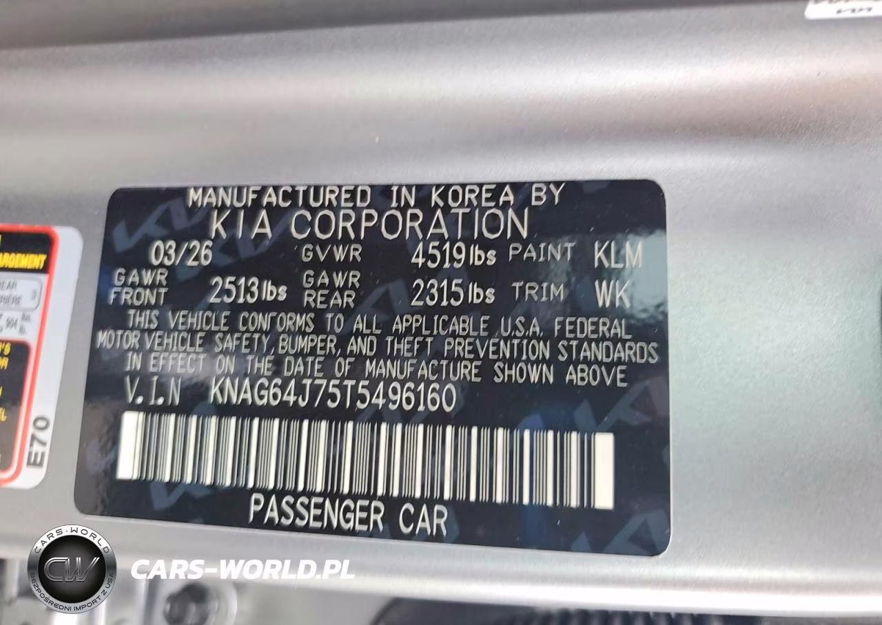 2026 Kia K5 Gt Line VIN:KNAG64J75T5496160 - 12