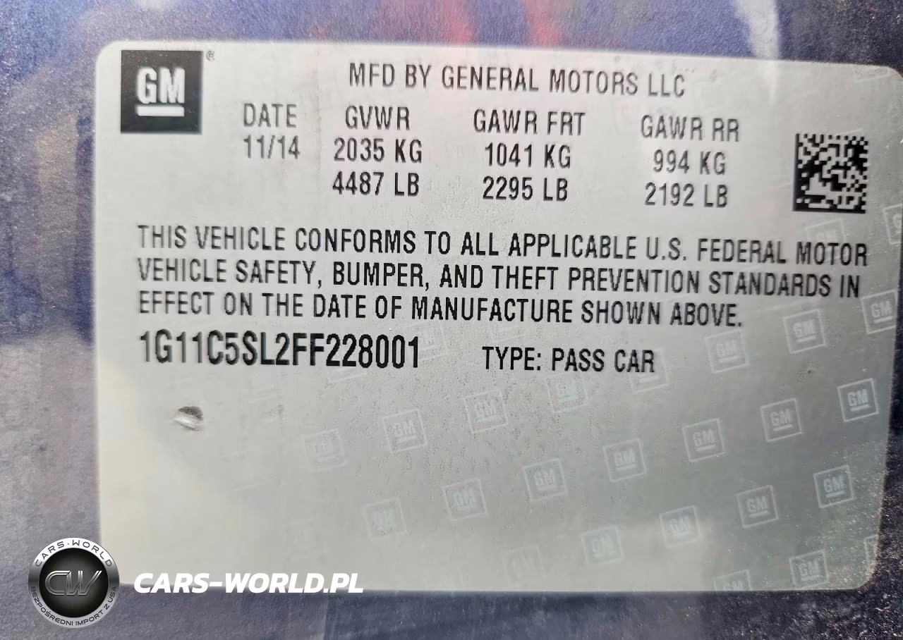 2015 Chevrolet Malibu 1Lt VIN:1G11C5SL2FF228001 - 13