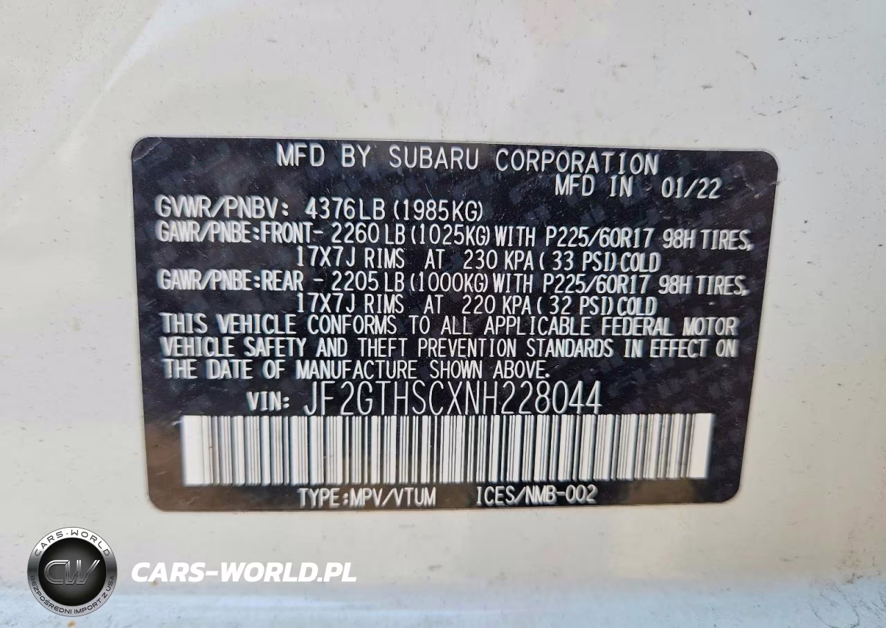 2022 Subaru Crosstrek Sport VIN:JF2GTHSCXNH228044 - 13