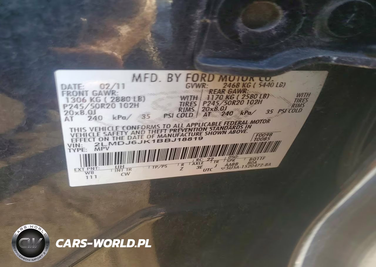 2011 Lincoln Mkx VIN:2LMDJ6JK1BBJ18819 - 12