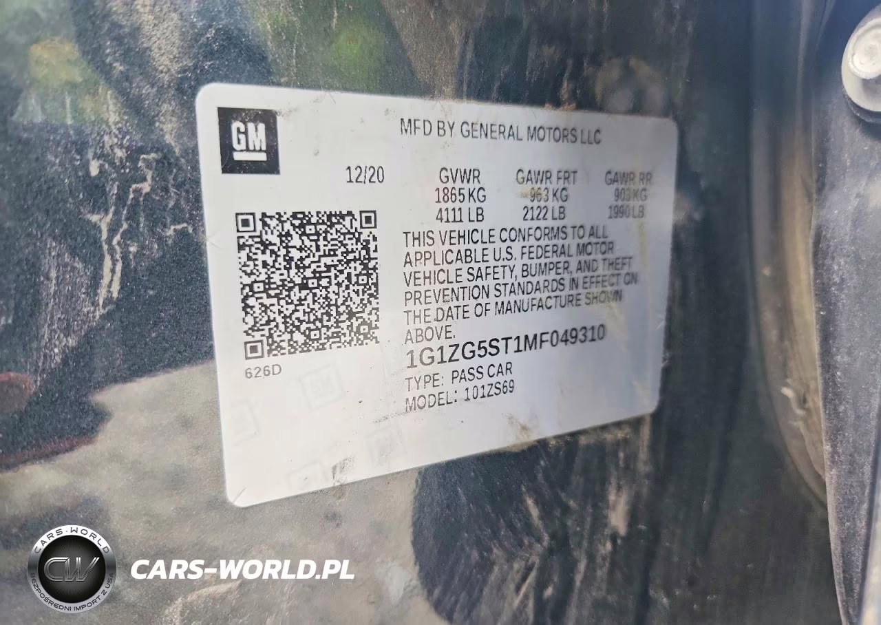 2021 Chevrolet Malibu Rs VIN:1G1ZG5ST1MF049310 - 12