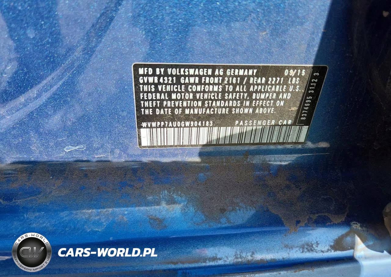2016 Volkswagen E-Golf Sel Premium VIN:WVWPP7AU0GW904183 - 12