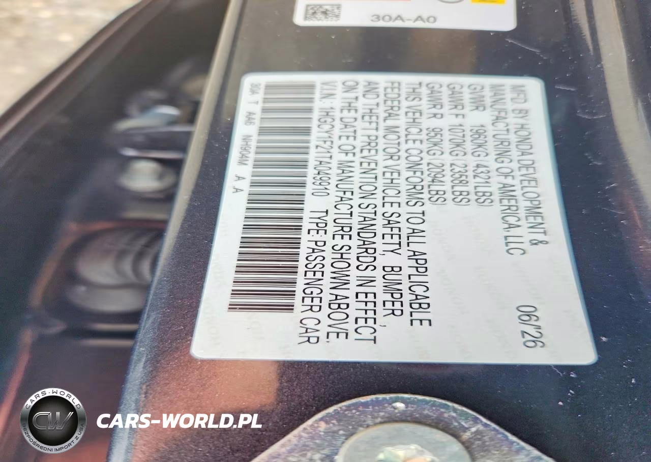 2026 Honda Accord Lx VIN:1HGCY1F21TA049910 - 12