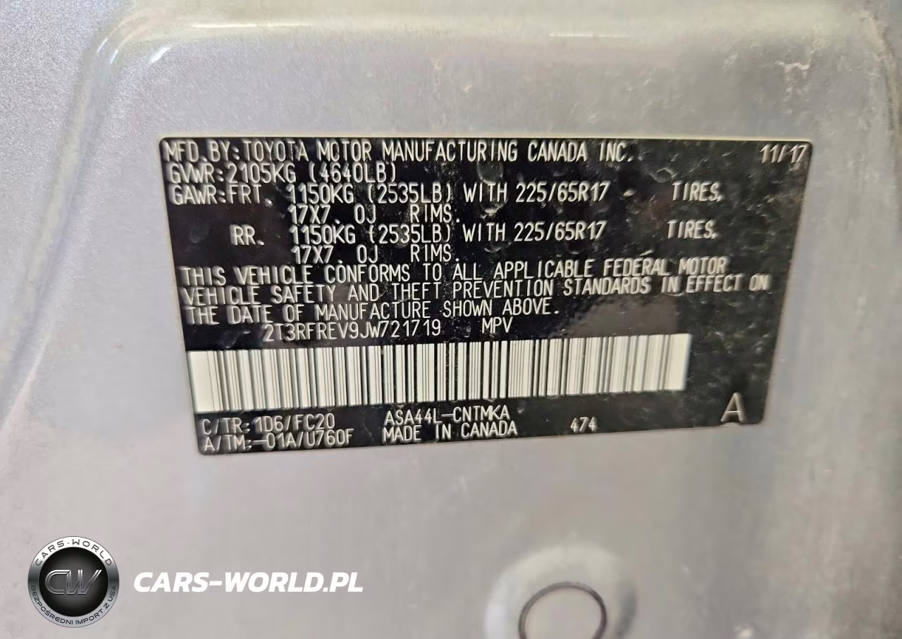 2018 Toyota Rav4 Xle VIN:2T3RFREV9JW721719 - 12