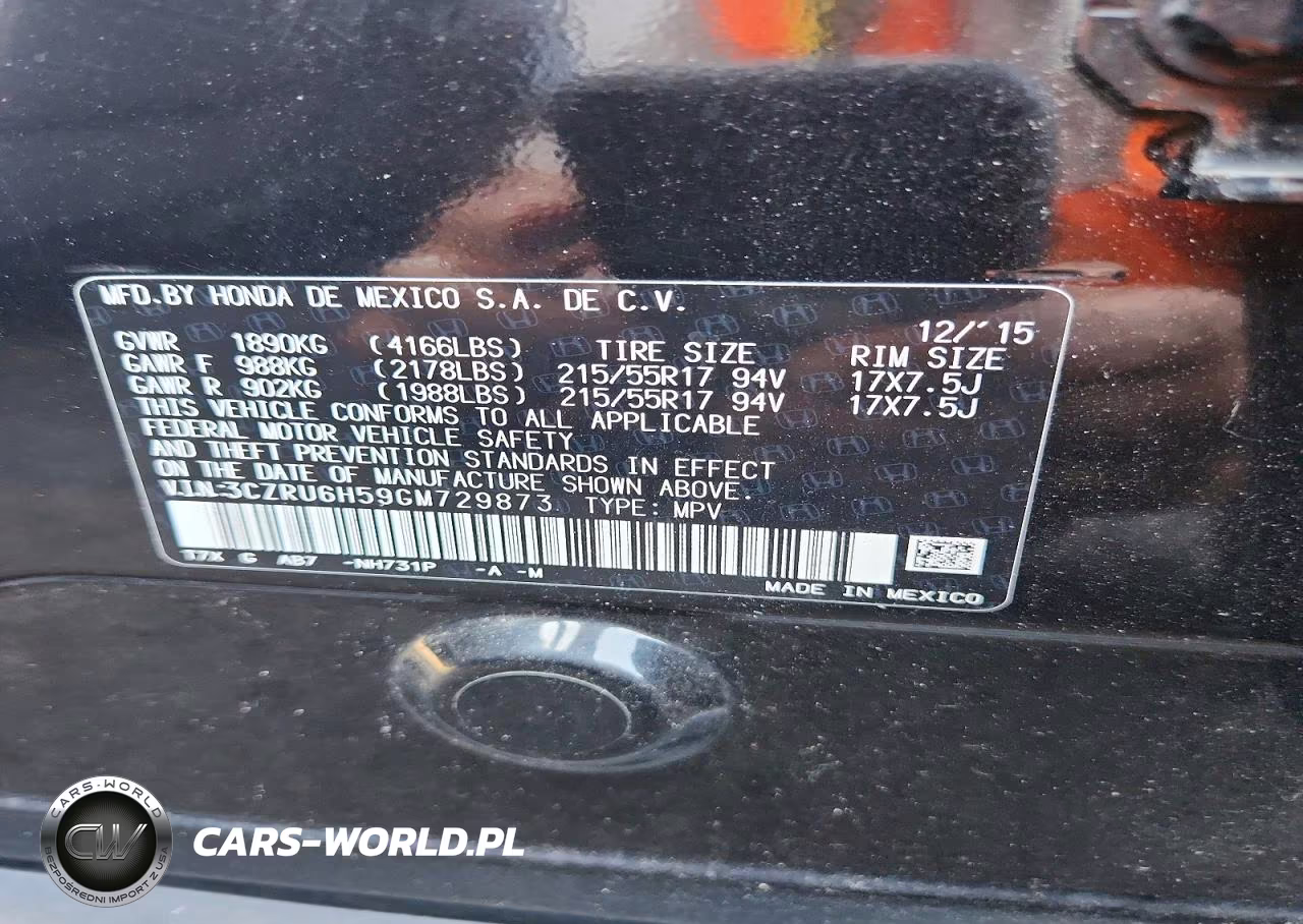 2016 Honda Hr-V Ex VIN:3CZRU6H59GM729873 - 13