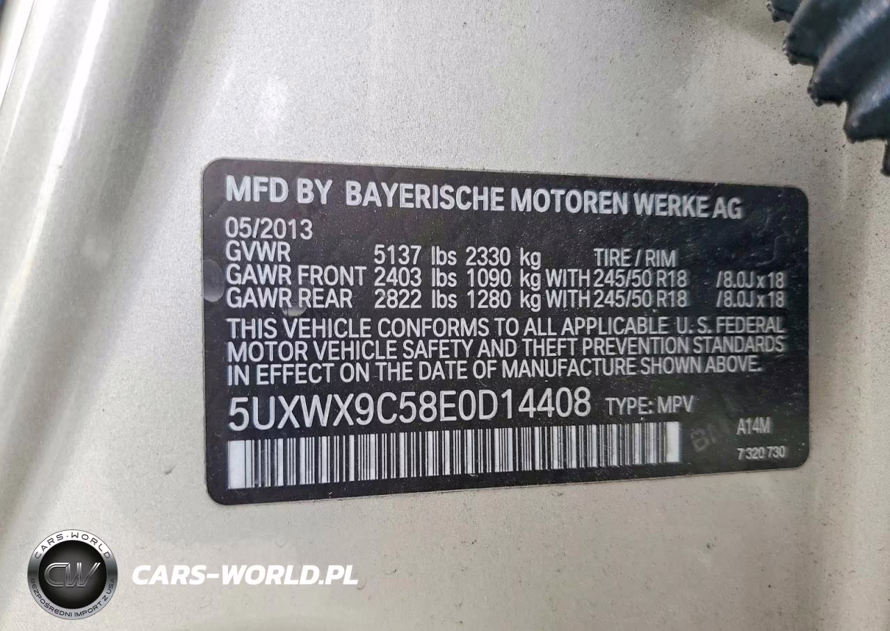 2014 BMW X3 xDrive28I VIN:5UXWX9C58E0D14408 - 13