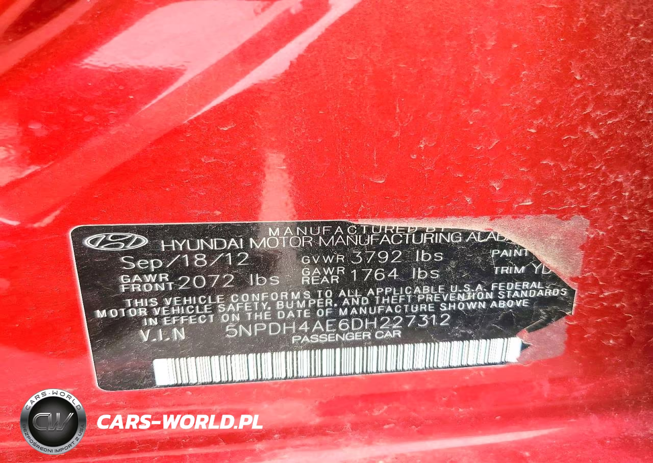 2013 Hyundai Elantra Gls VIN:5NPDH4AE6DH227312 - 13