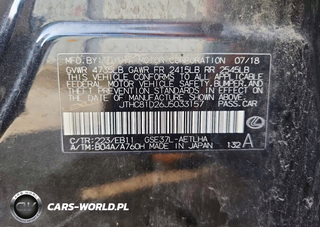 2018 Lexus Is 300 VIN:JTHC81D26J5033157 - 12