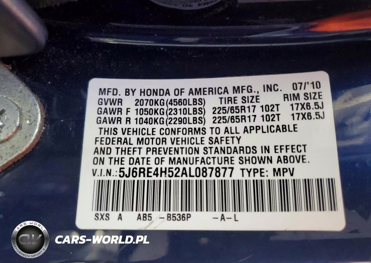 2010 Honda Cr-V Ex VIN:5J6RE4H52AL087877 - 13