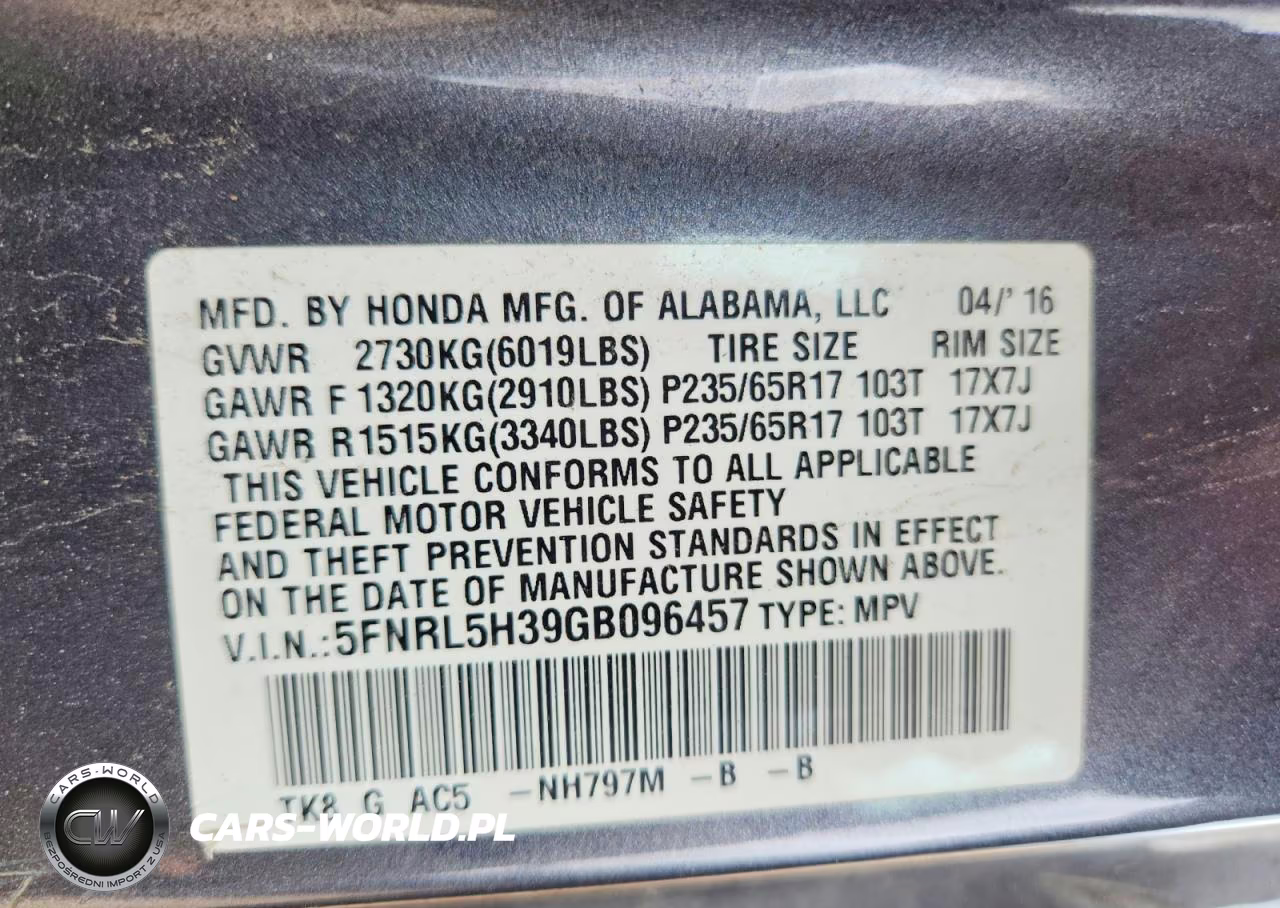 2016 Honda Odyssey Se VIN:5FNRL5H39GB096457 - 13