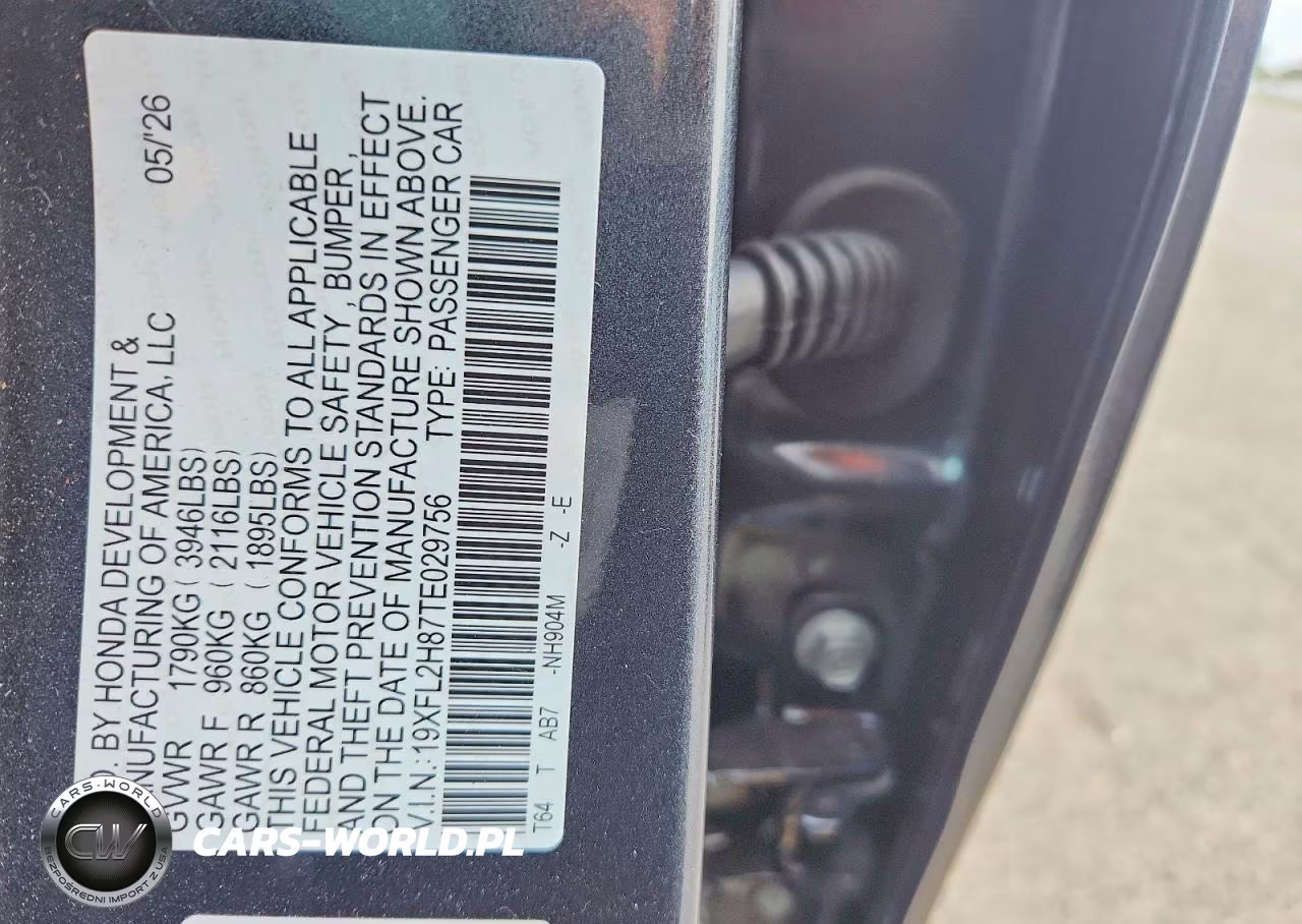 2026 Honda Civic Sport VIN:19XFL2H87TE029756 - 12