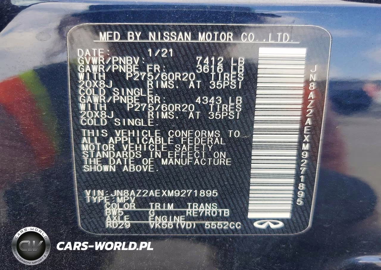 2021 Infiniti Qx80 Luxe VIN:JN8AZ2AEXM9271895 - 13