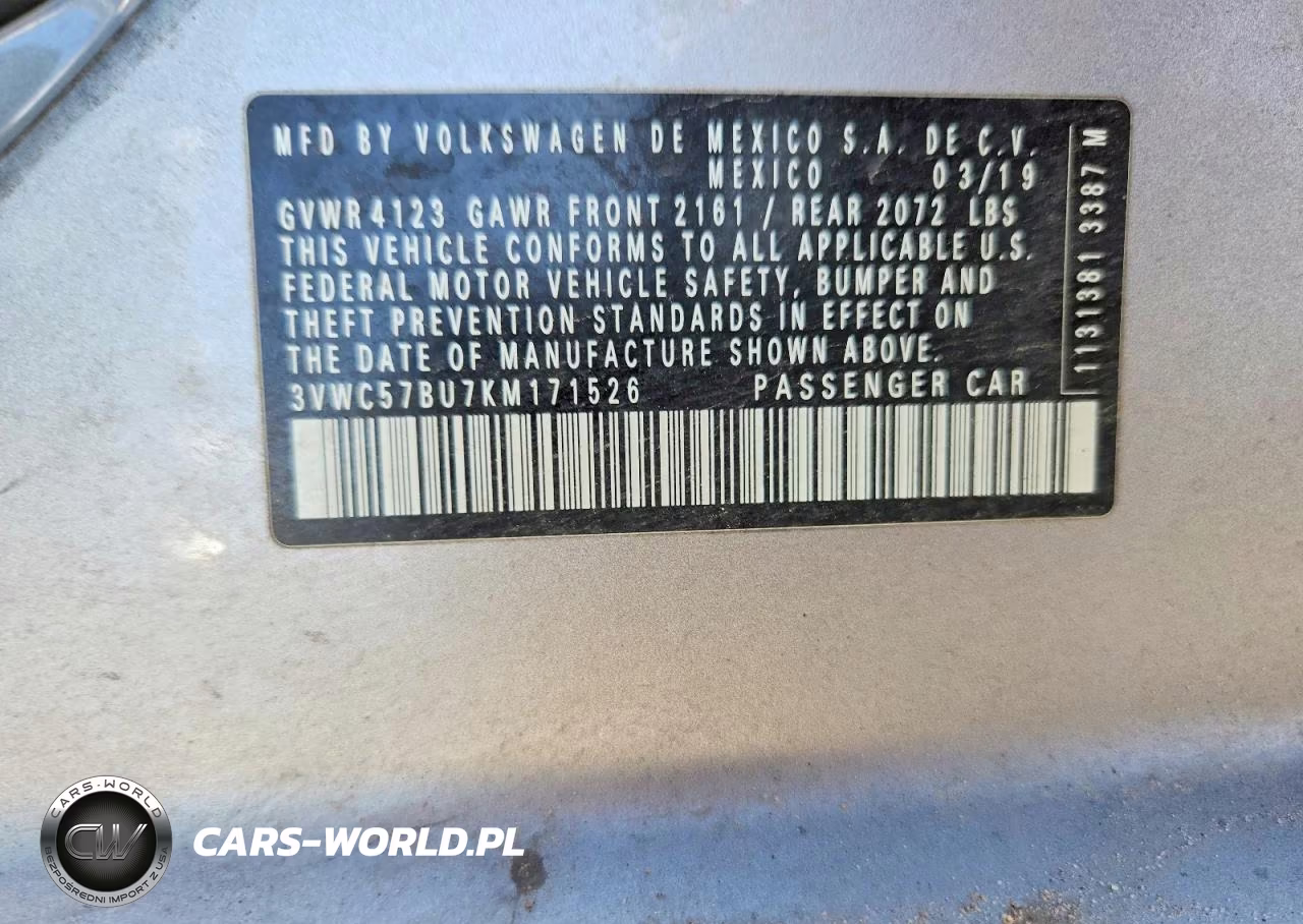 2019 Volkswagen Jetta S VIN:3VWC57BU7KM171526 - 12