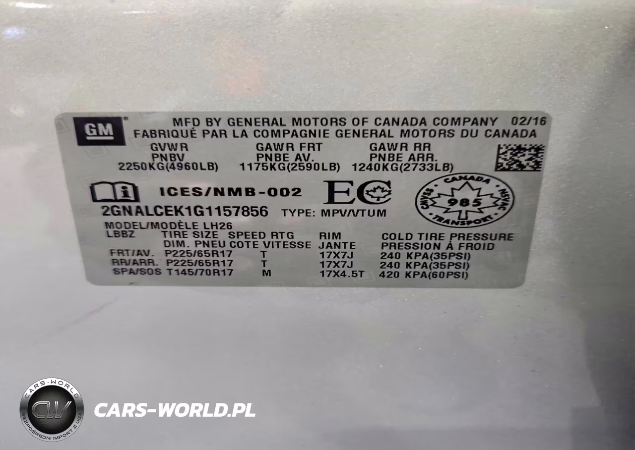 2016 Chevrolet Equinox Lt VIN:2GNALCEK1G1157856 - 13