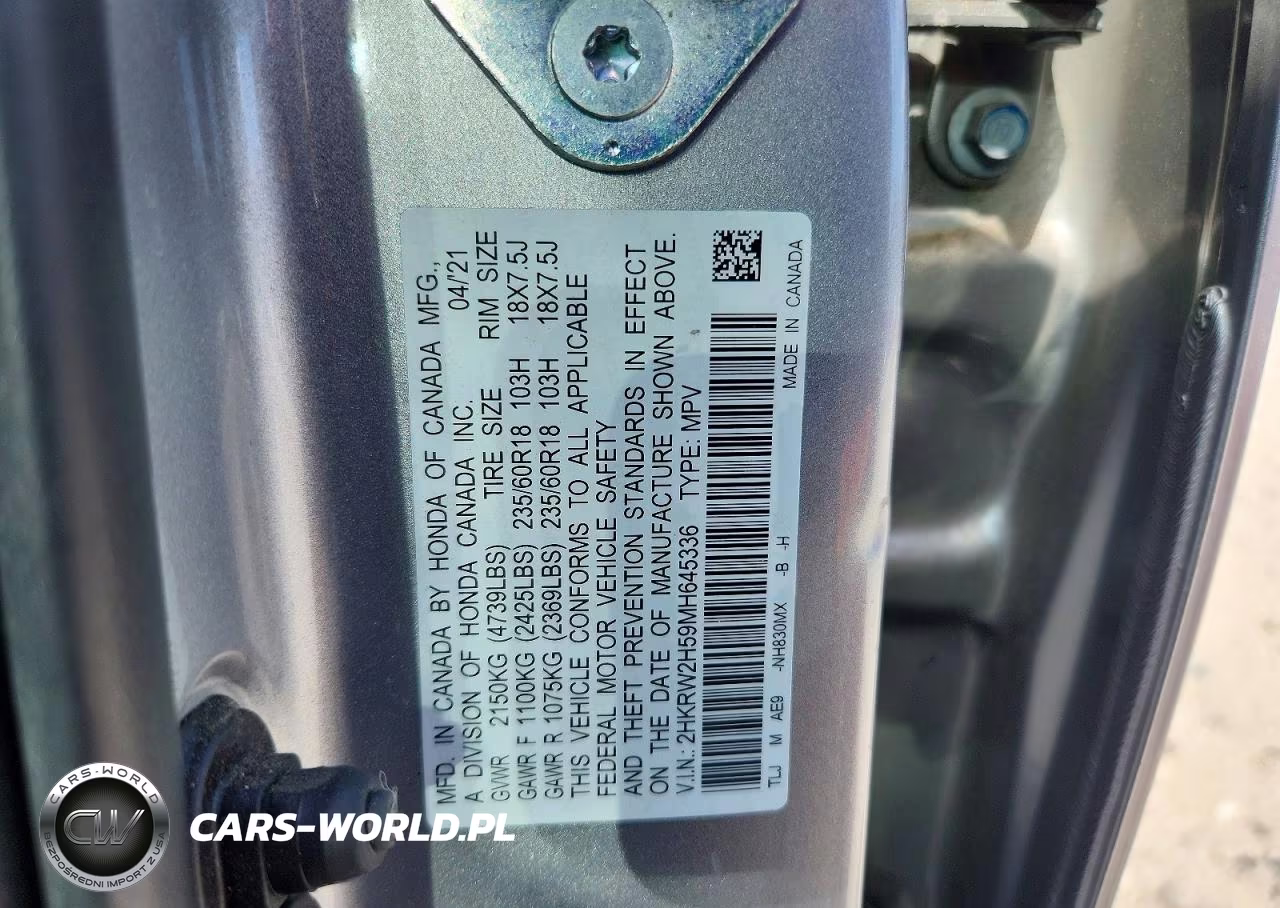 2021 Honda Cr-V Ex VIN:2HKRW2H59MH645336 - 13