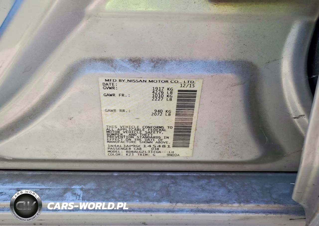 2016 Nissan Altima 2.5 S VIN:1N4AL3AP9GC145481 - 12