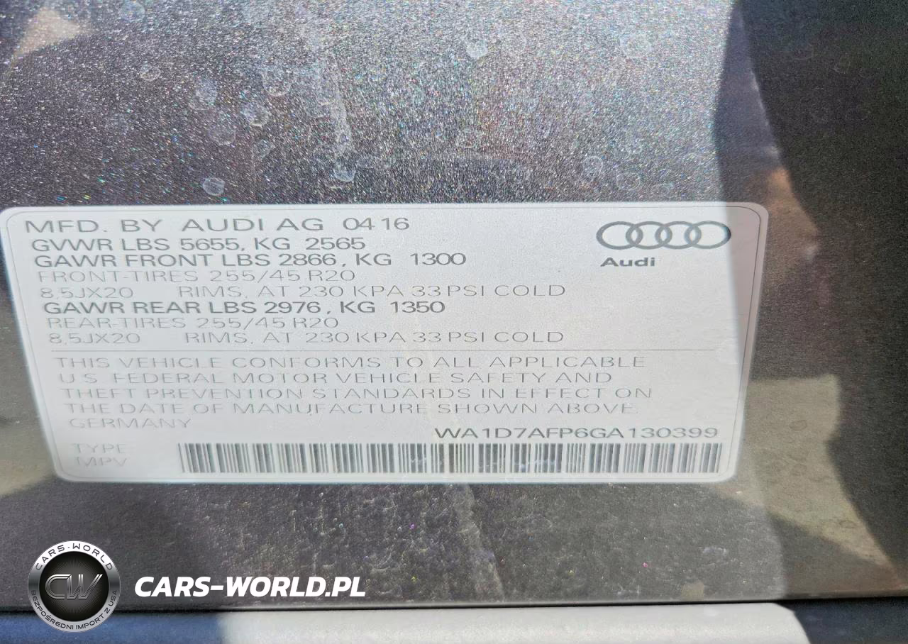 2016 Audi Q5 Premium Plus S-Line VIN:WA1D7AFP6GA130399 - 12