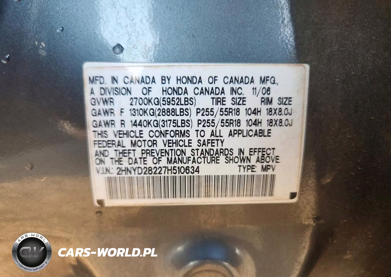 2007 Acura Mdx VIN:2HNYD28227H510634 - 13
