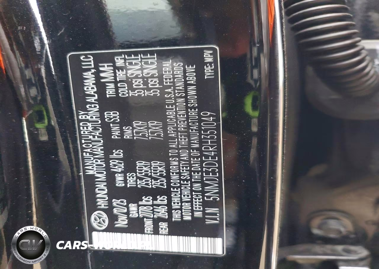2024 Hyundai Tucson Limited VIN:5NMJE3DE4RH351049 - 12