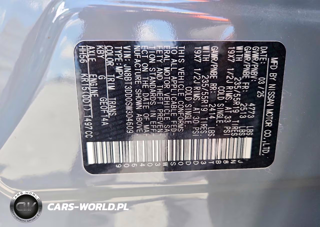 2025 Nissan Rogue Platinum VIN:JN8BT3DD0SW304609 - 13