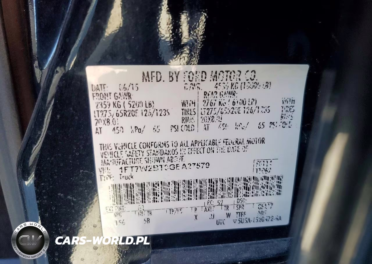 2016 Ford F250 Super Duty VIN:1FT7W2BT9GEA27579 - 12