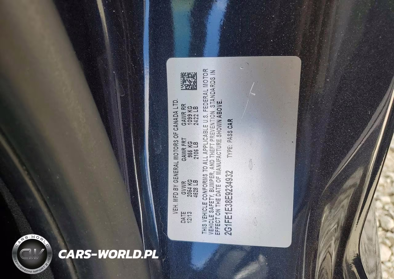 2014 Chevrolet Camaro Ls VIN:2G1FE1E38E9234932 - 12