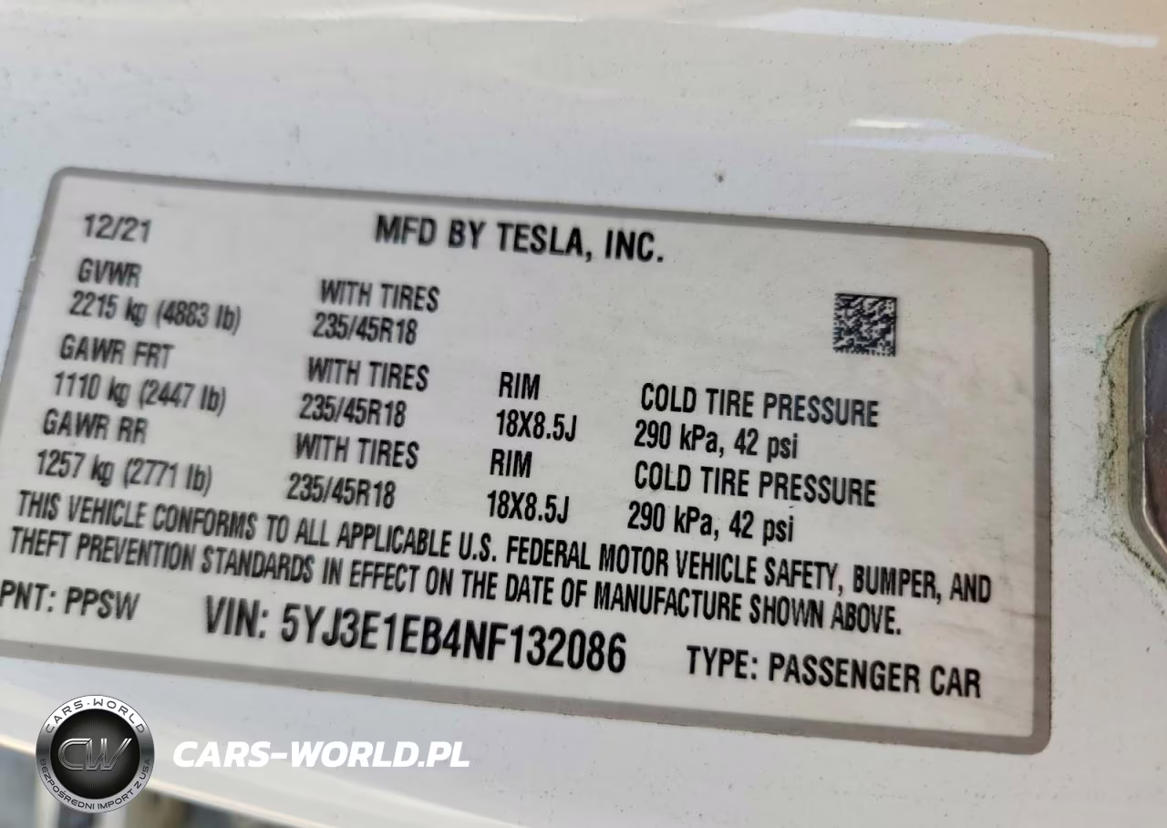 2022 Tesla Model 3 VIN:5YJ3E1EB4NF132086 - 13