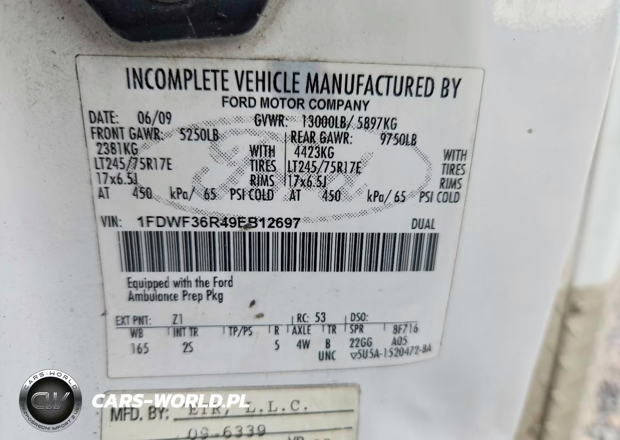 2009 Ford F-350 Chassis Xl-Xlt VIN:1FDWF36R49EB12697 - 12