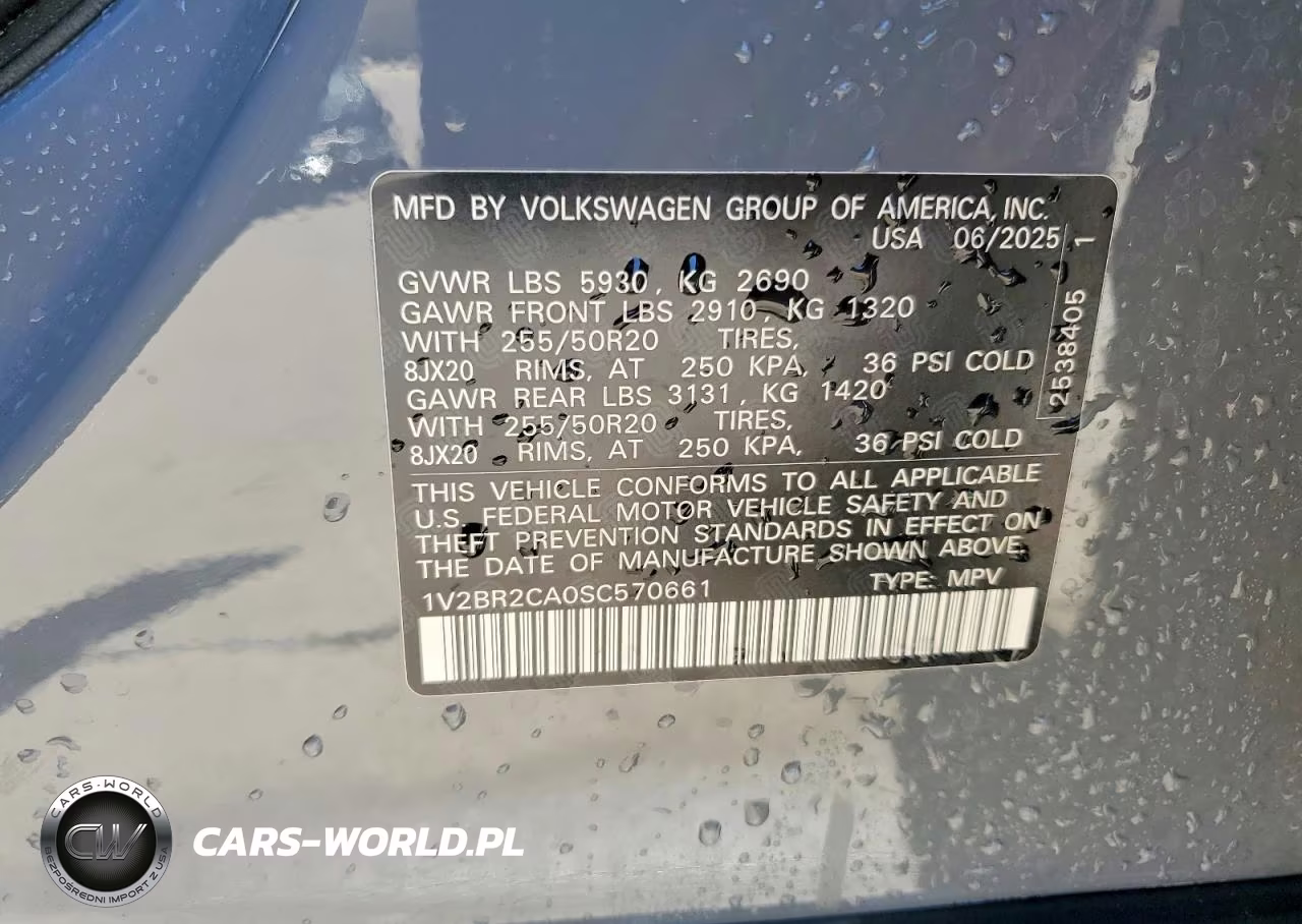 2025 Volkswagen Atlas Sel VIN:1V2BR2CA0SC570661 - 12
