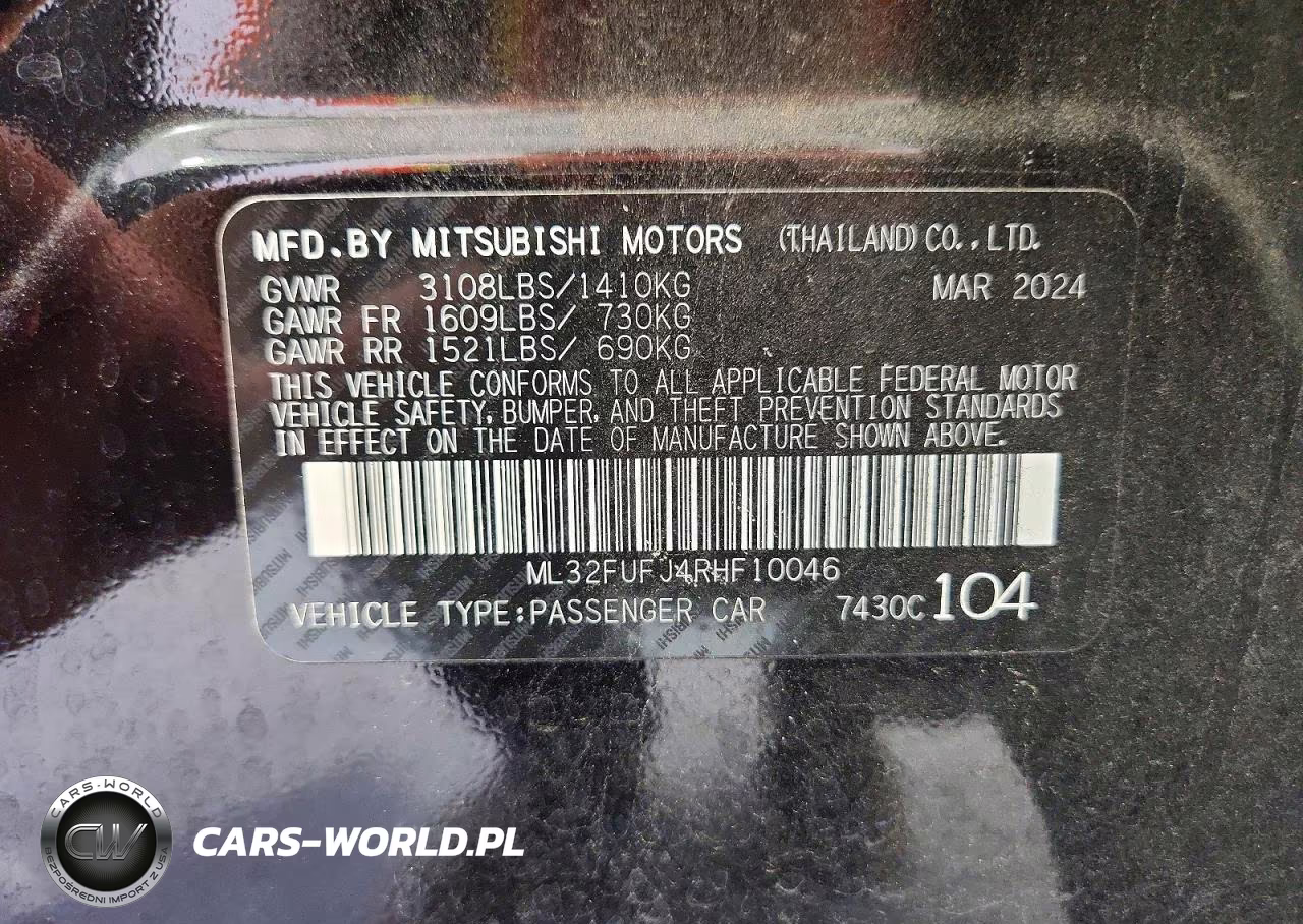 2024 Mitsubishi Mirage G4 Es VIN:ML32FUFJ4RHF10046 - 13