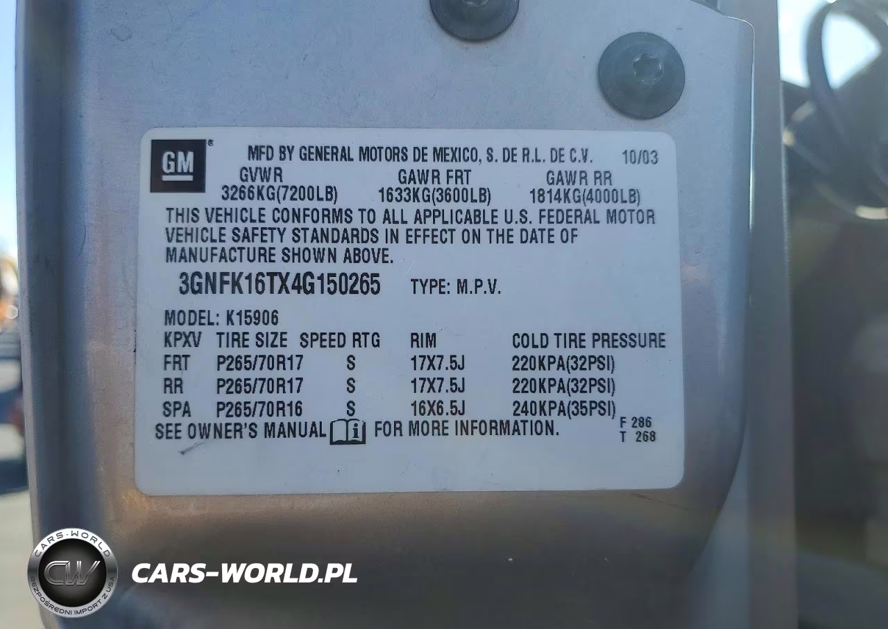 2004 Chevrolet Suburban K1500 VIN:3GNFK16TX4G150265 - 12