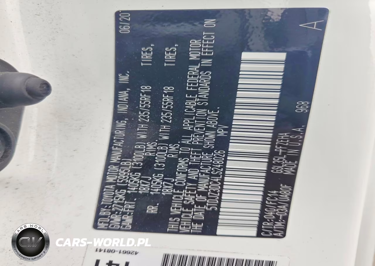 2020 Toyota Sienna Le VIN:5TDJZ3DC4LS248026 - 14