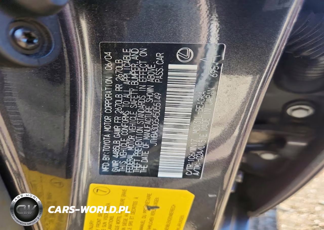 2004 Lexus Es 330 VIN:JTHBA30G545055149 - 12