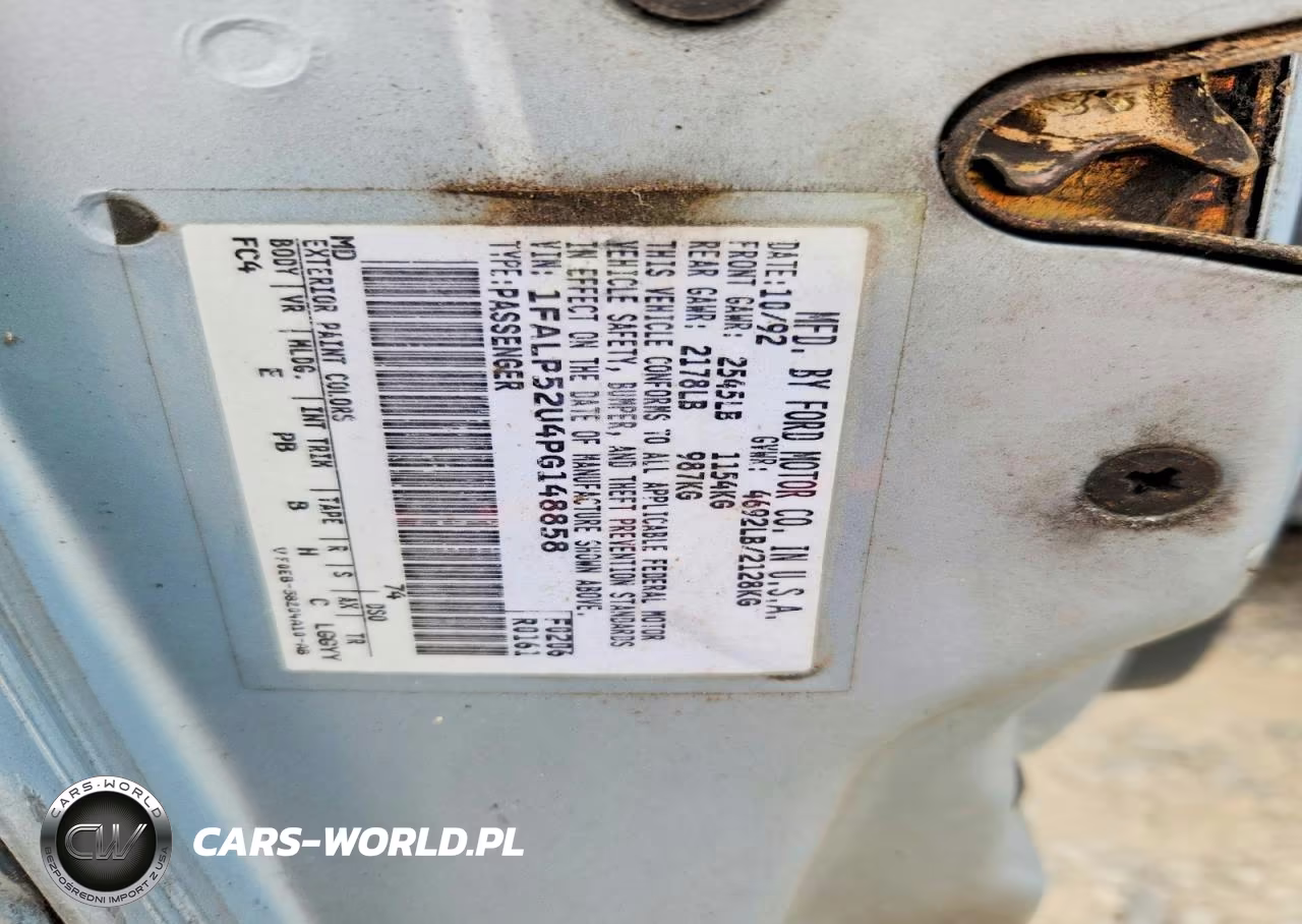 1993 Ford Taurus Gl VIN:1FALP52U4PG148858 - 12