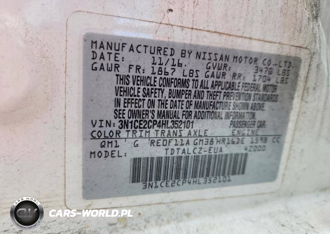 2017 Nissan Versa Note S Plus VIN:3N1CE2CP4HL352101 - 12