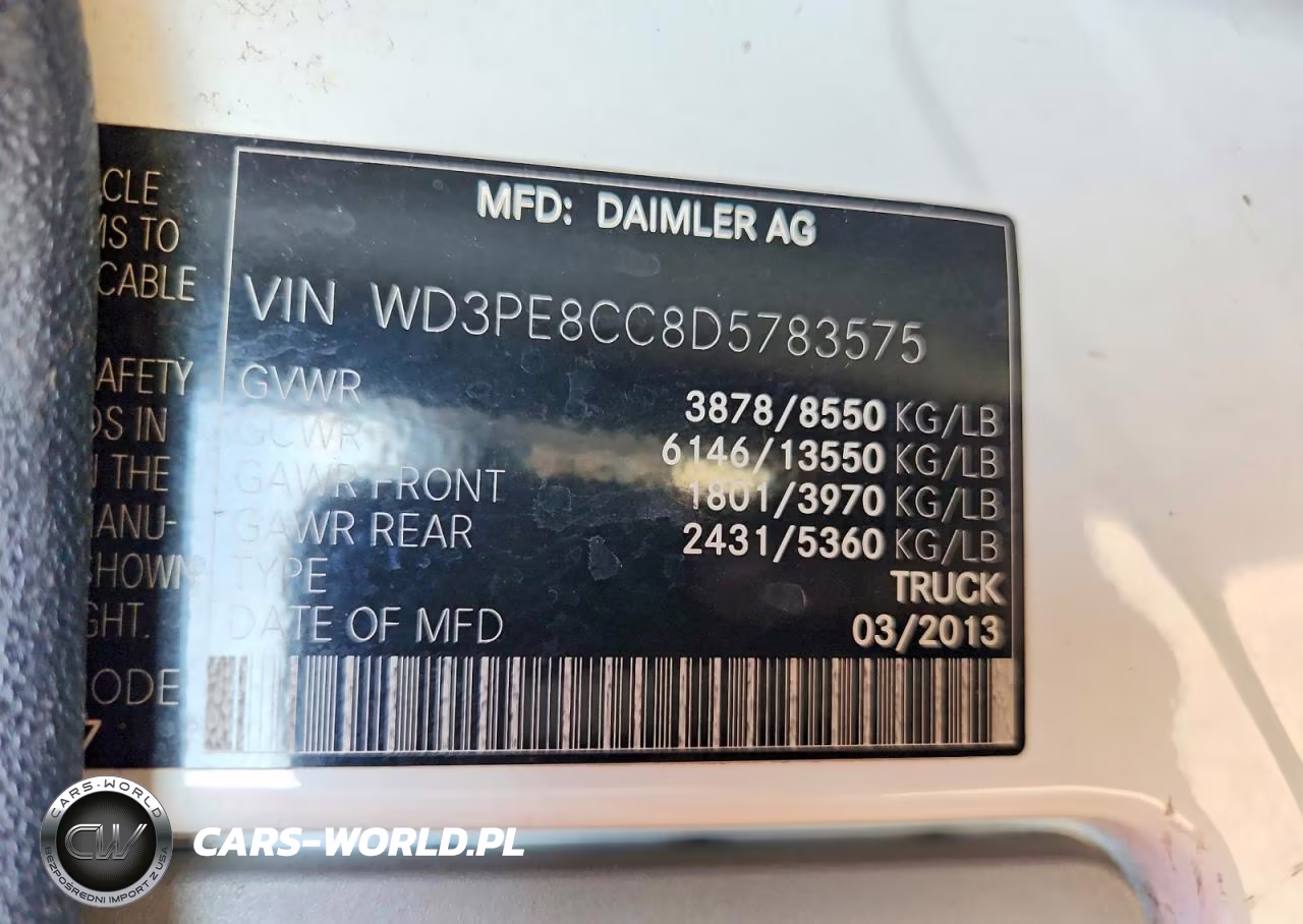 2013 Merc Sprinter Van VIN:WD3PE8CC8D5783575 - 13